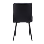 ZUN Faux Leather Dining Chairs set of 2, Carbon Seel Metal Frame Leg, Black 61264021