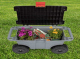 Rolling Garden Cart with Seat - Storage with Tool Tray 79157555