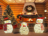 3-Piece 2D Outdoor Snowman Christmas Decorations Yard, 30 inch Pre Lit Snowman Family with Led 89455753