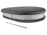 12" Oval Fully Finned Black AluminumElement Suit 4 Barrel Carbs Air Cleaner Fits for SBC Classic 81079775