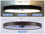 20" Modern Flush Mount Ceiling Fans with Lights Kit , 3000-6500K Dimmable LED Fan Light, 6 W3596P458001