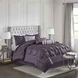7 Piece Tufted Comforter Set Plum Cal King B03596873