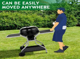 Kettle Charcoal Grill with 2 Side Tables, Storage Shelf, Upgraded Ash Catcher, Thermometer, Air 57338991