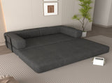Convertible Sleeper Sofa Bed with Cylindrical Pillow, Corduroy Folding Mattress Couch with W1960P339707