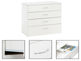 MDF Wood Simple 4-Drawer Dresser White 62425623