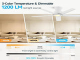 44 inch Ceiling Fans with Lights, Large Air Volume Ceiling Fans with Reversible Quiet DC Motor and 68742749