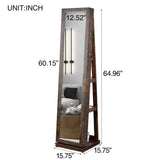 ZUN Full Length Mirror 360&deg; Swivel Jewelry Cabinet W2512P175602