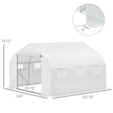 Outdoor Walk-In Tunnel Greenhouse Hot House with Roll-up Windows, Zippered Door, PE Cover 11.5' x 69849506