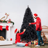 7.5 FT Pre-lit Artificial Christmas Tree, Hinged Xmas Pine Tree with 1350 Branch Tips, 400 Lights 78756924