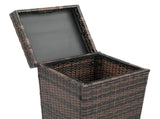 With Top Cover Iron Frame Rattan Trash Can Brown Gradient 87596867