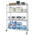 ZUN 4-Tier NSF Heavy Duty Adjustable Storage Metal Rack with Wheels & Shelf Liners Ideal for Garage, 20930977