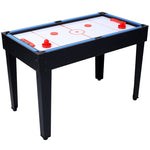 ZUN 5-in-1 Multi-Game Table - Billiards, Push Hockey, Foosball, Ping Pong, and Basketball black/blue 86399614