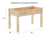 Raised Garden Bed - Cedar Planter with Non-Woven Liner, Bottom Drainage,-Inch Height, 34 x 18 x 99226865