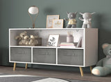 Kids bookcase with Collapsible Fabric Drawers, Children's Book Display, Toy Storage Cabinet 11190729