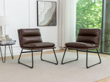 Milos Contemporary Upholstered Dining Chairs, Set of 2, Antique Brown T2574P245417