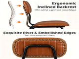 Set of 2 Armless Modern PU Leather Dining Chairs with Ergonomic Inclined Backrest, Rivet Decor Heavy 95747344