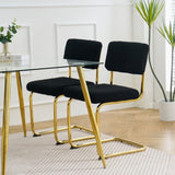 Modern simple light luxury dining Black home bedroom stool back dressing student desk W210131947