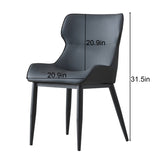 ZUN Dining Chairs Set of 2, Modern PU Leather Dining Metal Legs for Living Kitchen Dining Room Black W2699P215091