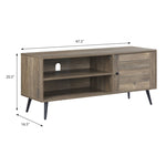 ZUN Rustic Oak and Black TV Stand with Open Shelving B062P185676