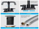 Bathroom Faucet 2 Handle 4 Inch Centerset Bathroom Sink Faucets 3 Hole with Pop Up Drain and Water 52335256