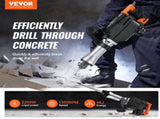 VEVOR Demolition Jack Hammer, 1350 BPM Concrete Breaker 6pcs Chisels Bit Chipping with Case, 2200W T3342P310948