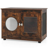 2-in-1 Dog Crate End Table - Rustic Brown, 88lbs Capacity, Farmhouse Style, 32.5"x18.5"x23.5" 48731244