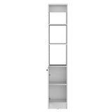 ZUN Linen Cabinet, 1 Door, 6 Shelves, White B097P199753