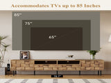 Mid Century TV Stand 2 Drawers, Media Console Table for TVs up to 85'', Entertainment Center N710P193724P