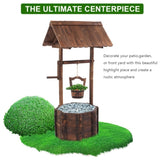 ZUN Outdoor Reinforced And Anticorrosive Wooden Wishing Well Flowerpot 51945815