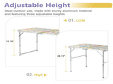4 Ft Rectangular CenterFold Outdoor Folding Table, 23.82 Inch Width, 3Level Adjustable Height 72570059