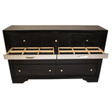 Matrix Traditional Style 7 Drawer Dresser made with Wood in Black 808857985668