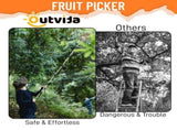 13FT Fruit Picker Tool, Stainless Steel Adjustable Fruit Picker with Basket, Citrus Orange Mango 40133428
