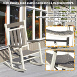 Outdoor Rockings Set of 2, Durable HDPE Patio Oversized Rockers for Adults, Porch Rocking W1859P360054