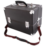 ZUN SM-2083 Aluminum Alloy Makeup Train Case Jewelry Box Organizer Black 14313615