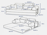 Abstract Line Printed Convertible Sleeper Sofa Bed High Density Compressed Sponge Foldable T6623P600687