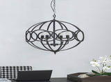 4 - Light Metal Chandelier, Hanging Light Fixture with Adjustable Chain for Kitchen Dining Room W2078138925