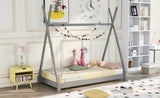 Twin Size House Platform Bed with Triangle Structure,Gray WF283047AAE