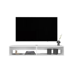 ZUN TV Stand 10.4" H, with 2 Shelves, White B097P250855