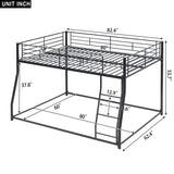 Metal Floor Bunk Bed, Full XL over Queen, Black MF311038AAB