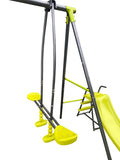 XNS052 green and blue interesting six function swingset with net swing metal plastic safe swing set W1711105122