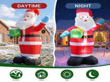 12.6FT Santa with Gift Box Inflatable, 6 LED Lights, 210D Polyester, US Plug 54108835