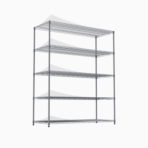 ZUN 5-tier heavy-duty adjustable shelving and racking, 300 lbs. per wire shelf, with wheels and shelf 28486997