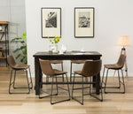 ZUN Bronco Antique Wood Finished Counter Height Dining Set: Table and Six Brown Chairs T2574P195184