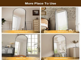 21"x64" Arched Full Length Mirror Full Body Free Standing Floor Mirror, Black 47361208