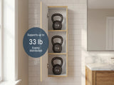Medicine 38"H Single Door Cabinet, Three Shelves, Light Oak / White B097120601