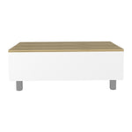 ZUN Gambia Lift Top Coffee Table, Four Legs -White / Light Oak B20091866