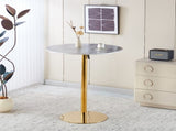 31.5"folding GOLDEN AND WHITE Tulip BAR Mid-century BAR for 2-4 people With Round Mdf W234P370272