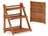 Acacia Wood 3-Tier Ladder Plant Stand, Foldable Indoor Outdoor Display Rack 15875335