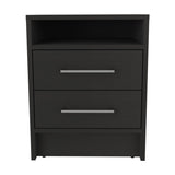 Eter Nightstand , End Table, Side Table Superior Top, Two Drawers -Black B20091863