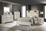 ZUN 1pc Rustic Contemporary Chest Beige White Finish Five Storage Drawers Wooden Bedroom Furniture B011P230843